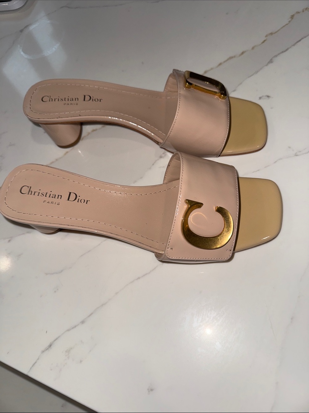 Christian Dior C’est Beige Mule Sandals with Square Toe - Picture 5 of 11